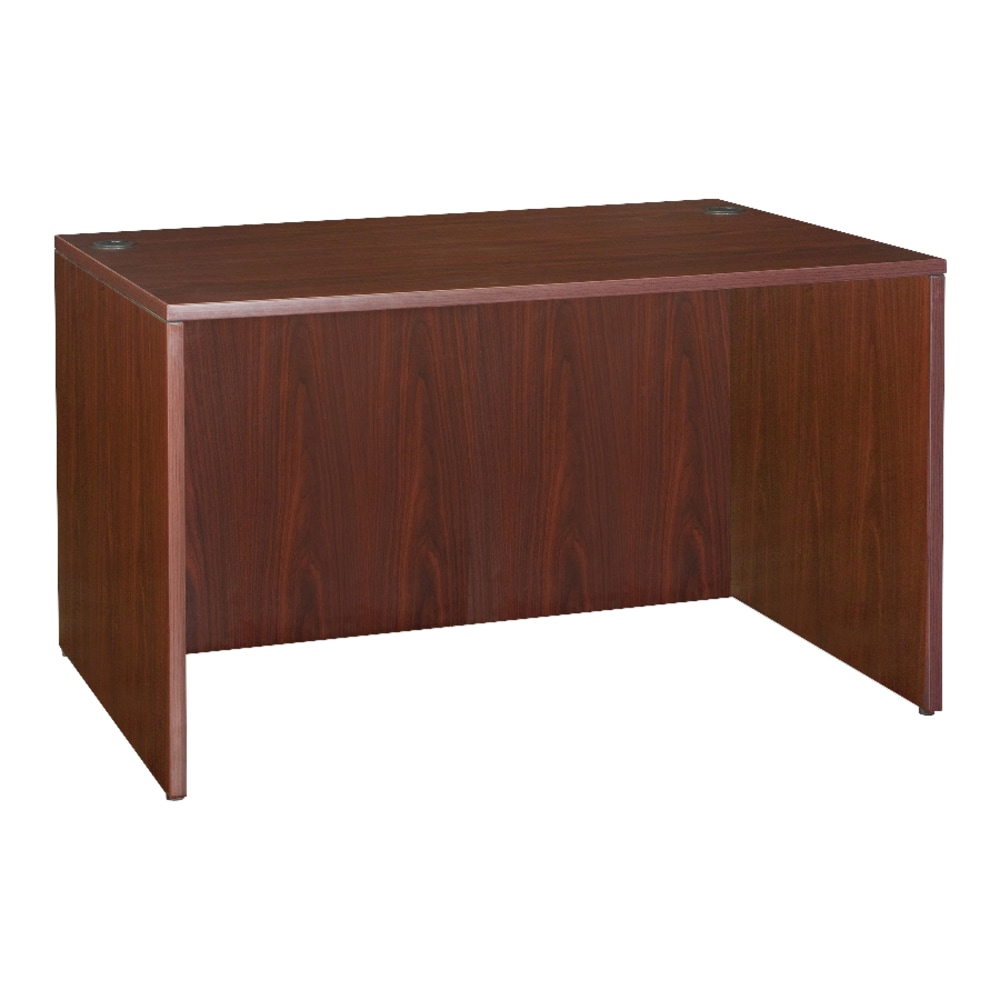Lorell Essentials 48inW Rectangular Shell Computer Desk, Mahogany MPN:69375