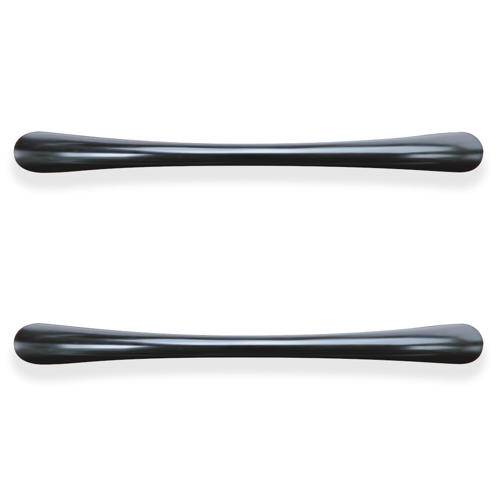 Lorell Laminate Traditional Drawer Pulls, 1inH x 4-1/2inW x 7/16inD, Black, Pack Of 2 Pulls MPN:34345