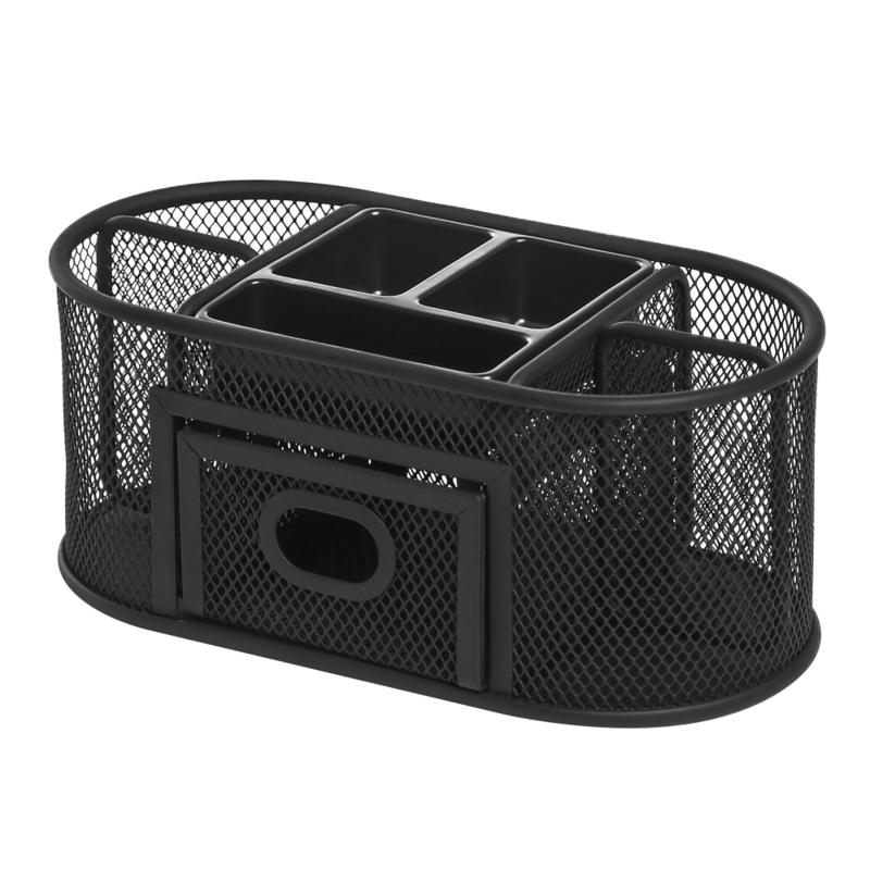 Lorell Mesh Deluxe Desktop Organizer, Black MPN:84240