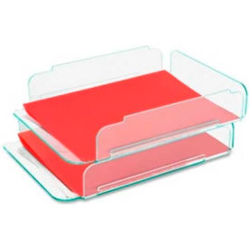 Lorell® Acrylic Stacking Letter Trays Green 2/Pack 80655