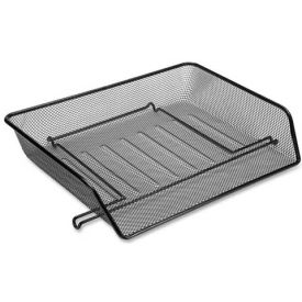 Lorell® Side-Loading Mesh Letter Trays Black 2/Pack 84154
