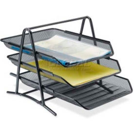 Lorell® 3-Tier Mesh Desk Tray Black 90206
