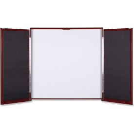 Lorell Presentation Cabinet - Drywipe Whiteboard Hinged Door w/Mahogany Frame 47-1/3