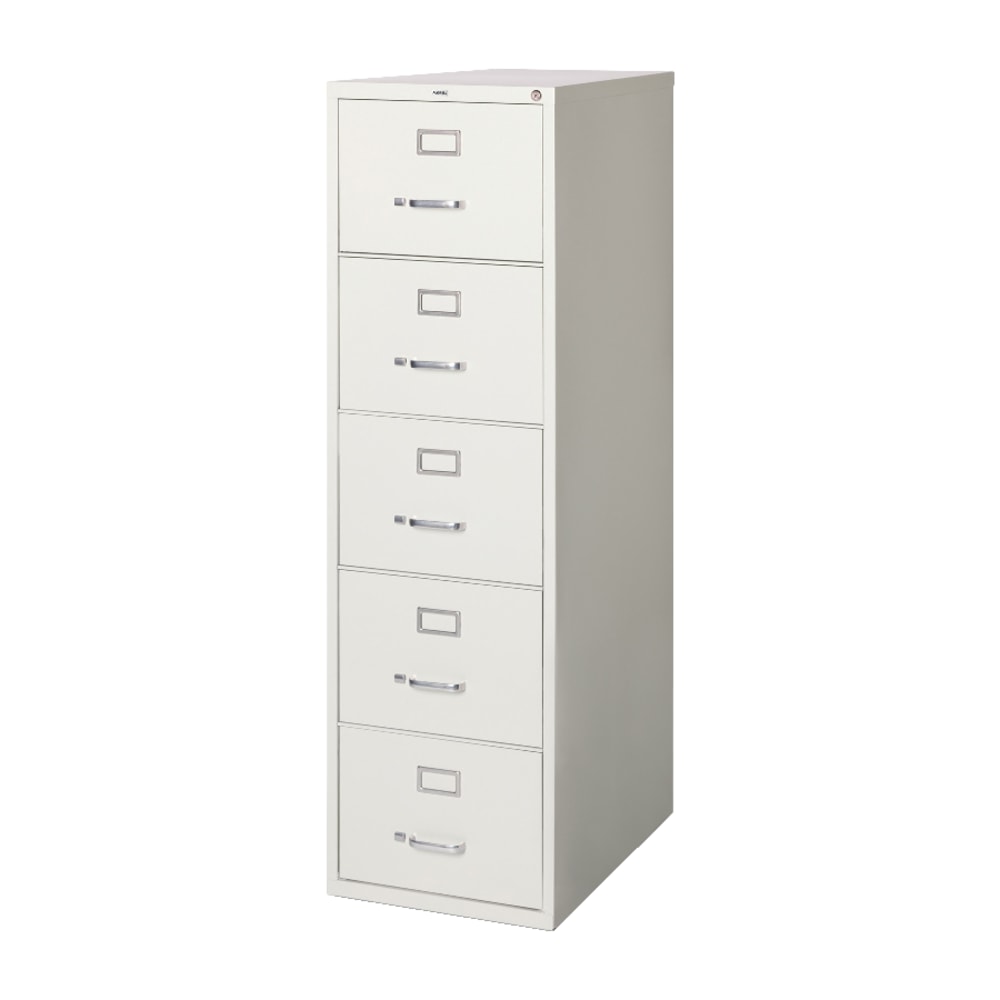 Lorell Fortress 26-1/2inD Vertical 5-Drawer Legal-Size File Cabinet, Light Gray MPN:48502