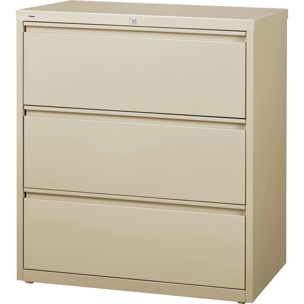 Lorell 36inW x 18-5/8inD Lateral 3-Drawer File Cabinet, Putty MPN:88027