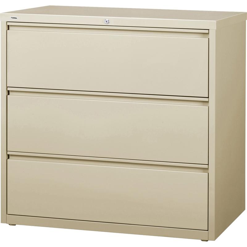 Lorell 42inW x 18-5/8inD Lateral 3-Drawer File Cabinet, Putty MPN:88030