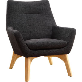 Lorell® Upholstered Fabric Chair - Black - Quintessence Collection LLR68958