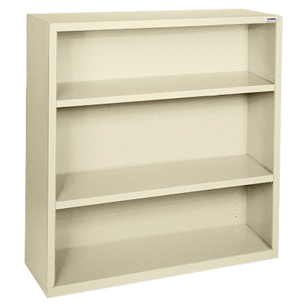 Lorell Fortress Series Steel Modular Shelving Bookcase, 3-Shelf, 42inH x 34-1/2inW x 13inD, Putty MPN:41284