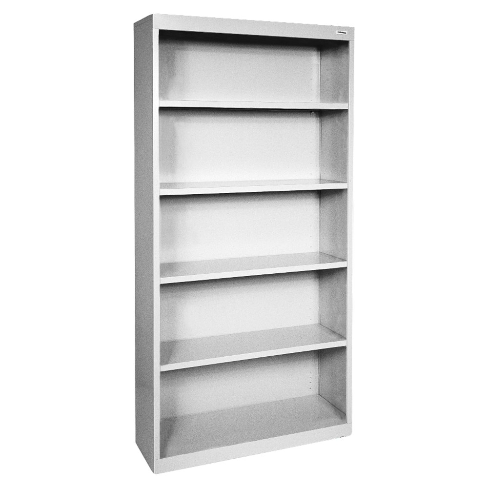Lorell Fortress Series Steel Modular Shelving Bookcase, 5-Shelf, 72inH x 34-1/2inW x 13inD, Light Gray MPN:41289