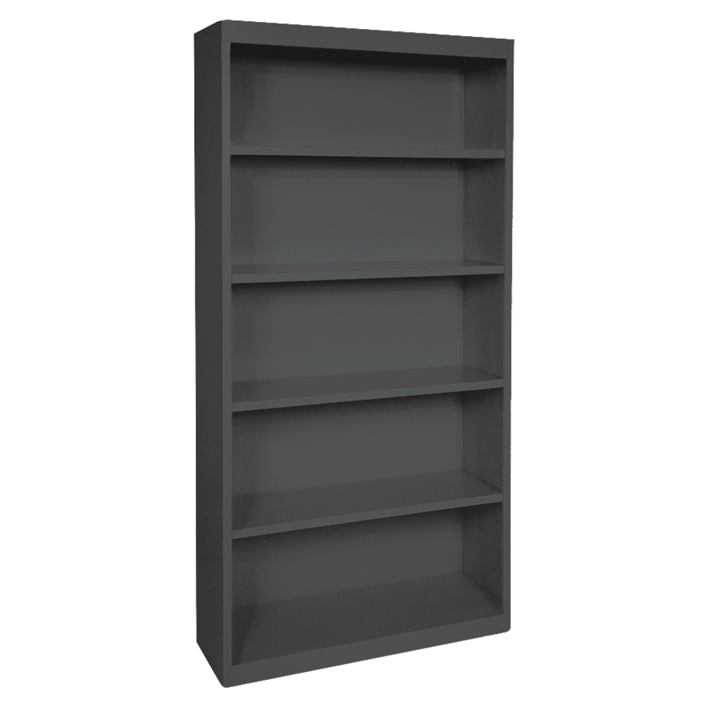 Lorell Fortress Series Steel Modular Shelving Bookcase, 5-Shelf, 72inH x 34-1/2inW x 13inD, Black MPN:41291