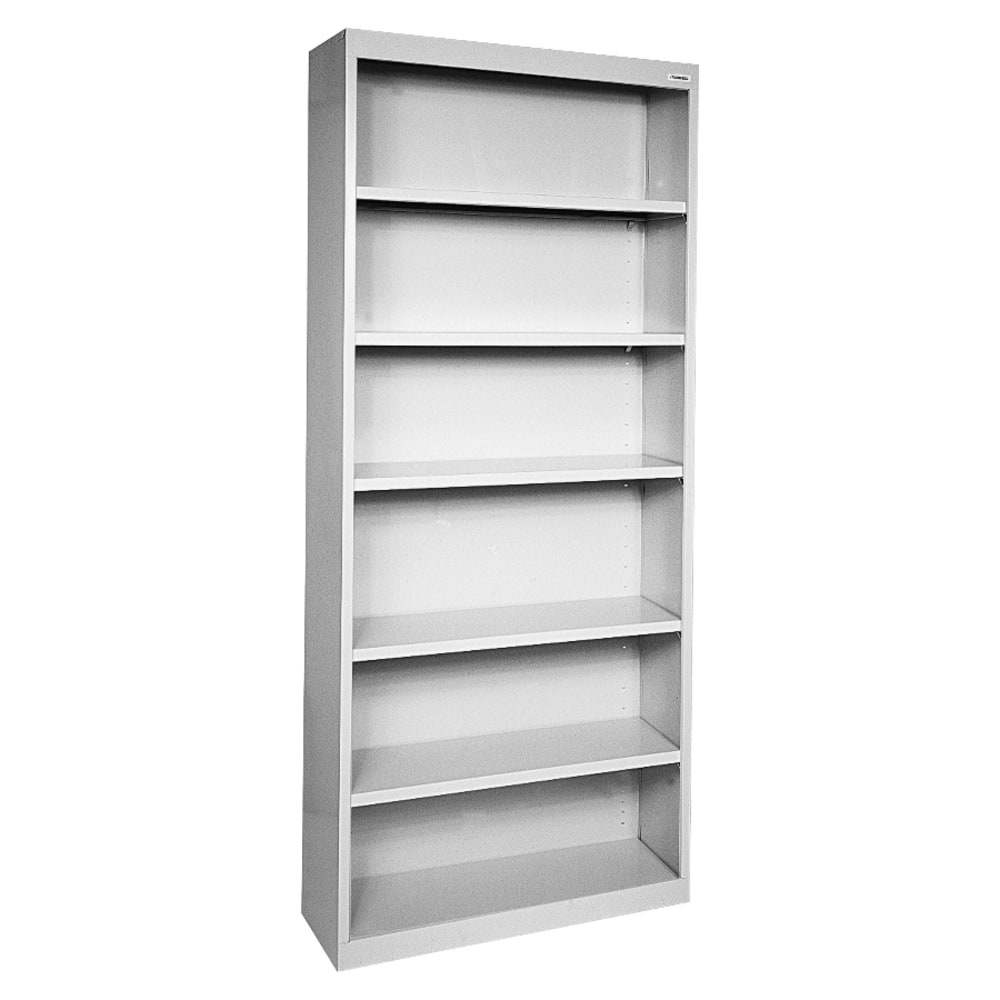 Lorell Fortress Series Steel Modular Shelving Bookcase, 6-Shelf, 82inH x 34-1/2inW x 13inD, Light Gray MPN:41292