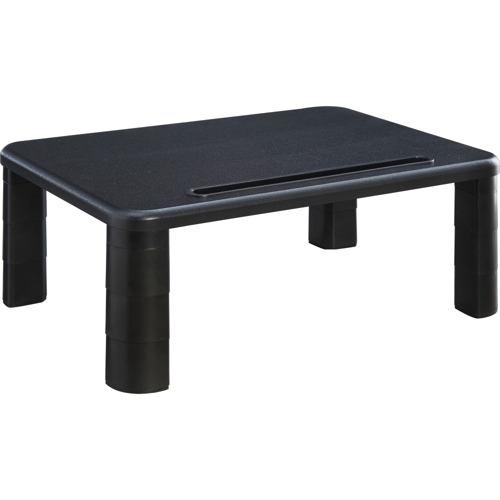 Lorell Height-Adjustable Monitor Riser, 4inH x 19.75inW, Desktop, Black MPN:99991
