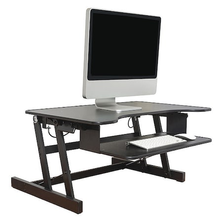 Standing Desk Converter, 32 in W, Black MPN:LLR81974