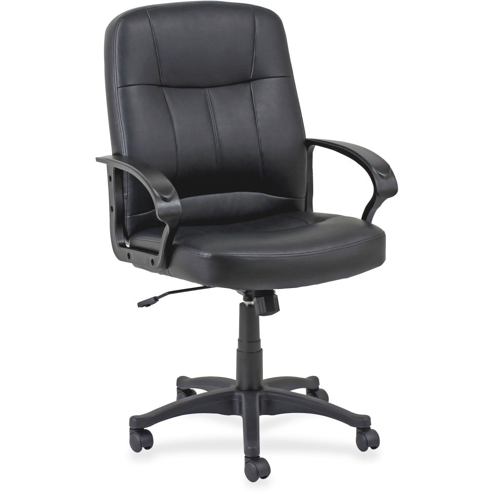 Lorell Chadwick Bonded Leather Mid-Back Chair, Black MPN:60121