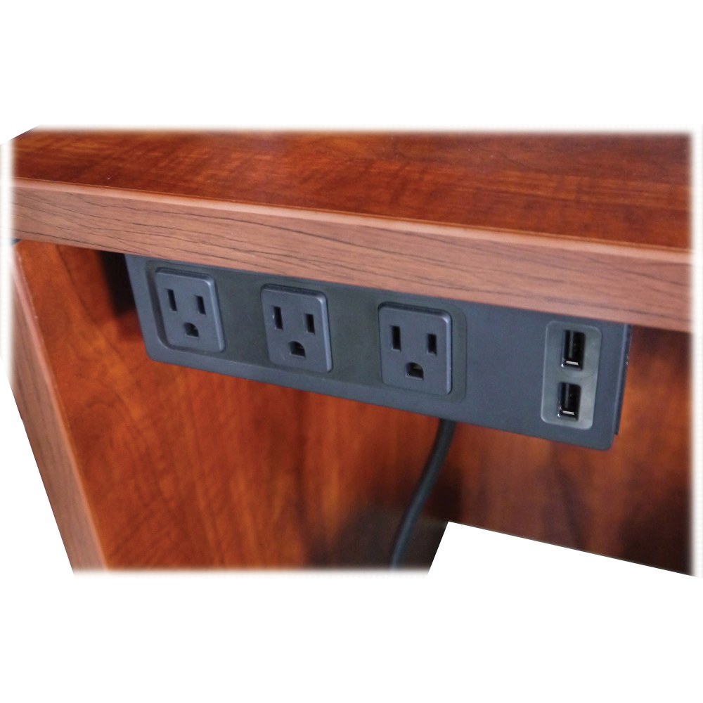 Lorell Under Desk AC Power Center with USB Charger - 3 x AC Power, 2 x USB - Black MPN:33993