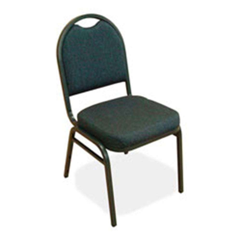 Lorell Banquet Padded Fabric Seat, Fabric Back Stacking Chair 16 15/16in Seat Width, Blueberry Seat/Charcoal Frame, Quantity: 4 MPN:62514