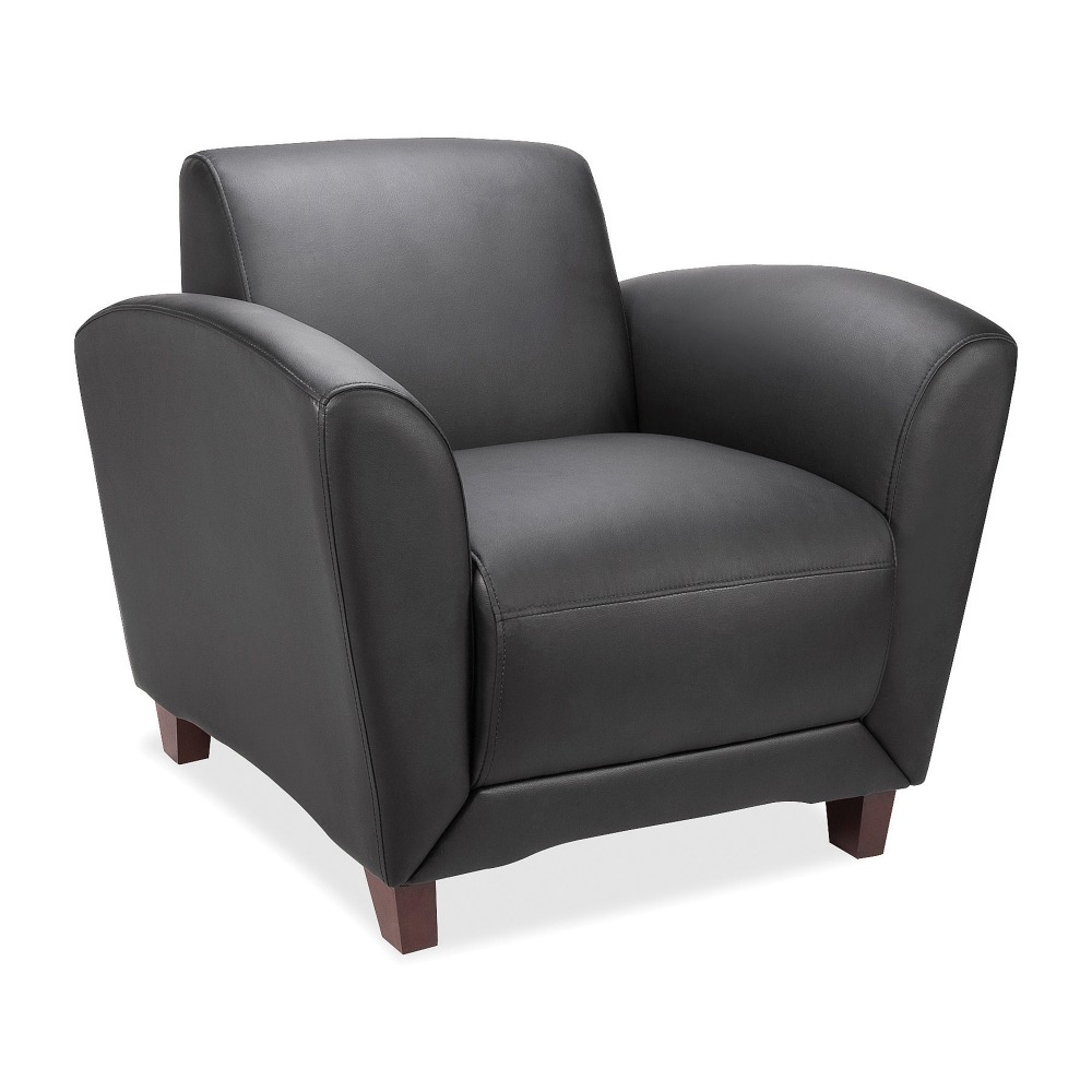 Lorell Accession Bonded Leather Reception Club Chair, Black MPN:68952