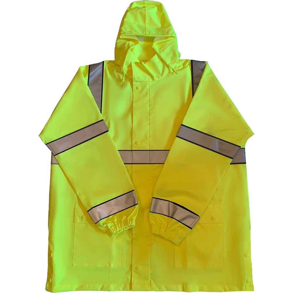 Rain Jacket: Size 3XL, Fluorescent Yellow, Polyester & Polyurethane MPN:901AHJFY3X
