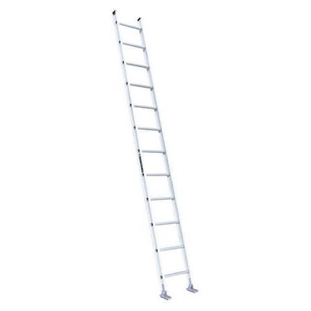 12 ft. Overall H, Straight Ladder, Aluminum, 12 Steps, Natural Finish, 300 lb Load Capacity MPN:AE2112