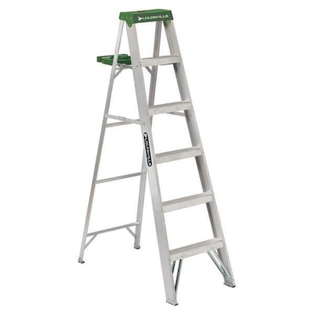 6 ft Aluminum Stepladder, 225 lb Capacity MPN:AS4006