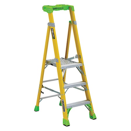 6 ft 2 in Fiberglass Platform Stepladder, 375 lb Capacity MPN:FCP1403HD