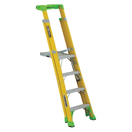 7 ft 0.25 ft Fiberglass Platform Stepladder, 375 lb Capacity MPN:FCP1404HD