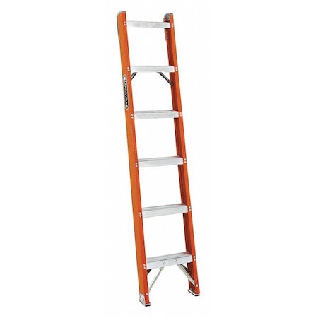 6 ft Overall H, Straight Ladder, Fiberglass, Natural Finish, 300 lb Load Capacity MPN:FH1006