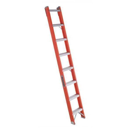 8 ft. Overall H, Straight Ladder, Fiberglass, Aluminum, 8 Steps, Natural Finish MPN:FH1008
