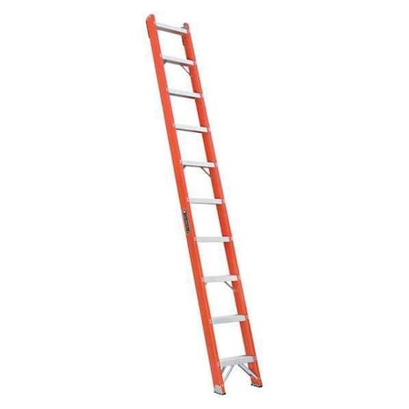 10 ft Overall H, Straight Ladder, Fiberglass, Natural Finish, 300 lb Load Capacity MPN:FH1010
