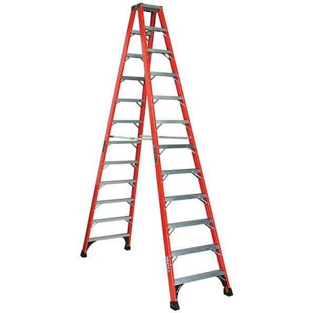 12 ft Fiberglass Twin Stepladder, 375 lb Capacity MPN:FM1412HD