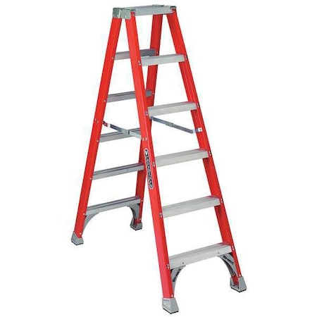 6 ft Fiberglass Twin Stepladder, 300 lb Capacity MPN:FM1506