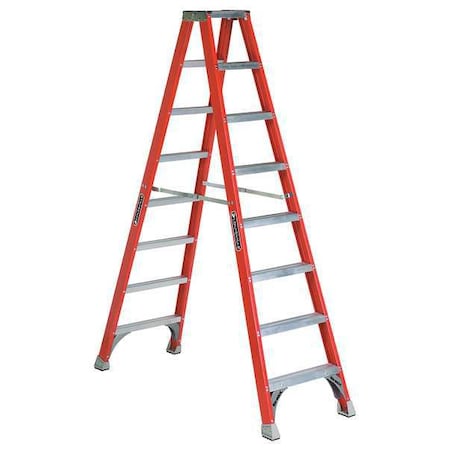 8 ft Fiberglass Twin Stepladder, 300 lb Capacity MPN:FM1508