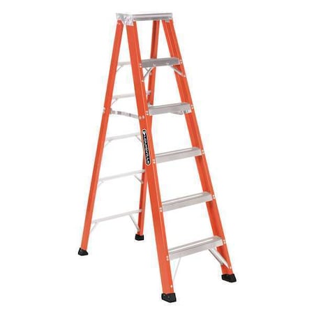 6 ft Fiberglass Stepladder, 375 lb Capacity MPN:FS1306HD