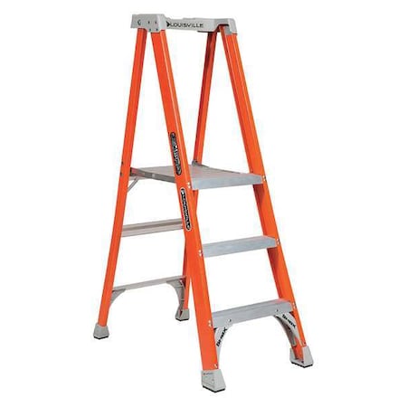 5 ft 0.25 in Fiberglass Platform Stepladder, 300 lb Capacity MPN:FXP1703