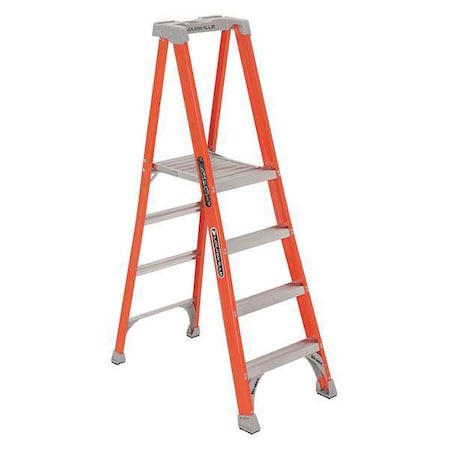 6 ft 0.25 in Fiberglass Platform Stepladder, 300 lb Capacity MPN:FXP1704