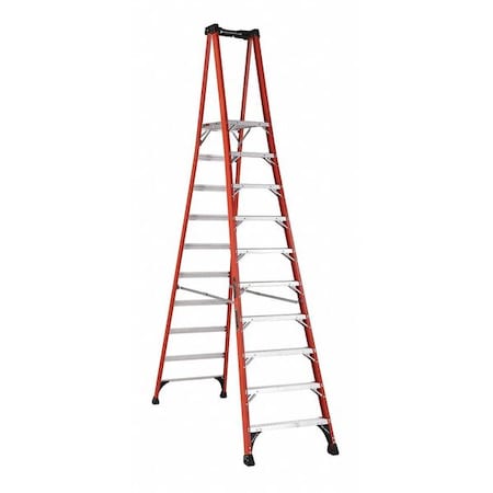 12 ft 0.33 ft Fiberglass Platform Stepladder, 375 lb Capacity MPN:FXP1810HD