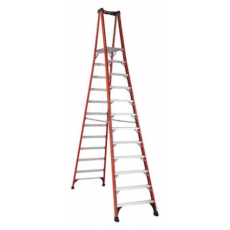 14 ft 0.25 ft Fiberglass Platform Stepladder, 375 lb Capacity MPN:FXP1812HD