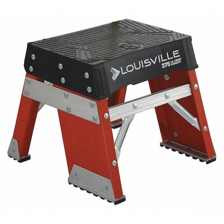 Step Stand, 1 Steps, 375 lb Load Capacity, 12 in Overall Height, Fiberglass, Orange/Silver MPN:FY8001