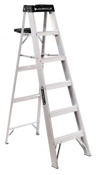 5-Step Aluminum Step Ladder: Type I, 6' High MPN:AS3006