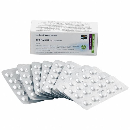 Safest Tablet, Chlorine, 100PK MPN:DPD NO.3 HR EVO TABLETS