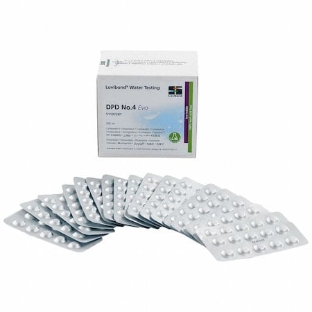 Safest Tablet, Test Total Chlorine, 500PK MPN:DPD NO.4 EVO TABLETS