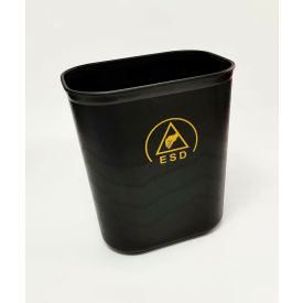LPD Trade ESD Square Waste Bin 4.2 Gallon Capacity Black SK1751-1