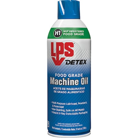 Food Grade Machine Oil with Detex, H1 Food Grade, 11 oz Aerosol Can MPN:01316