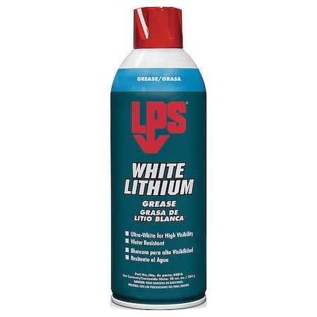 Multipurpose Grease, White Lithium, NLGI Grade 2, 16 oz Aerosol Can, White MPN:03816