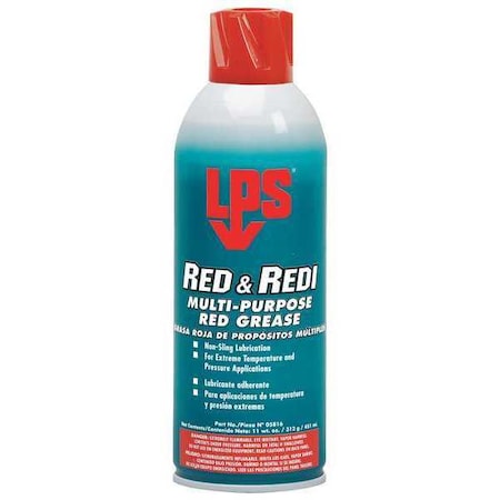 Red & Redi Multipurpose Red Grease, NLGI Grade 2, 16 oz Aerosol Can MPN:05816