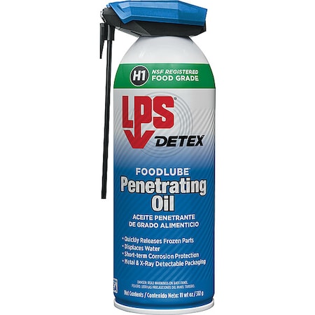 Penetrating Lubricant, 11 oz, Aerosol Spray Can, Mineral Oil Base, 248 Degrees F Max Op Temp, H1- Food Grade, Colorless MPN:57316