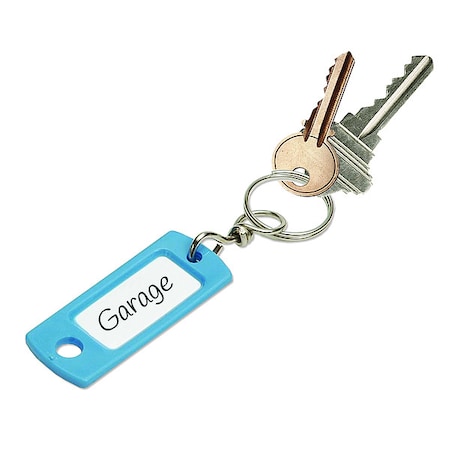 Key Tag, Blue, Plastic, Clear Plastic Insert, - 50 PK MPN:16830