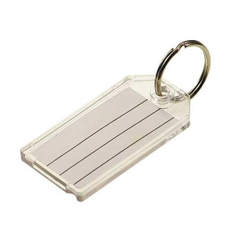 Key Tag, Clear, Plastic, Split Ring, 20 PK MPN:2041020