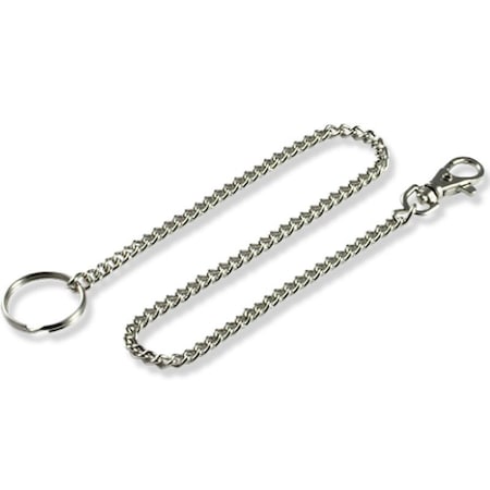 Belt Key Holder, Silver, Steel, Pocket Chain With Trigger Snap, Nickel Plated MPN:4011