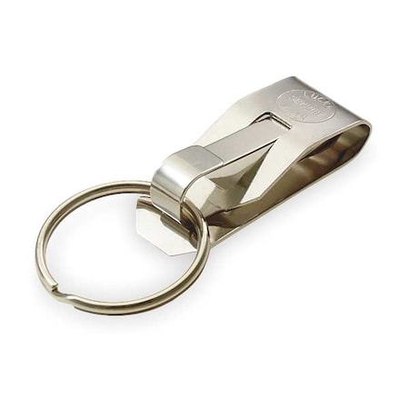 Belt Key Holder, Silver, Stainless Steel, Clip-On Belt Hook, Nickel Plated MPN:40401